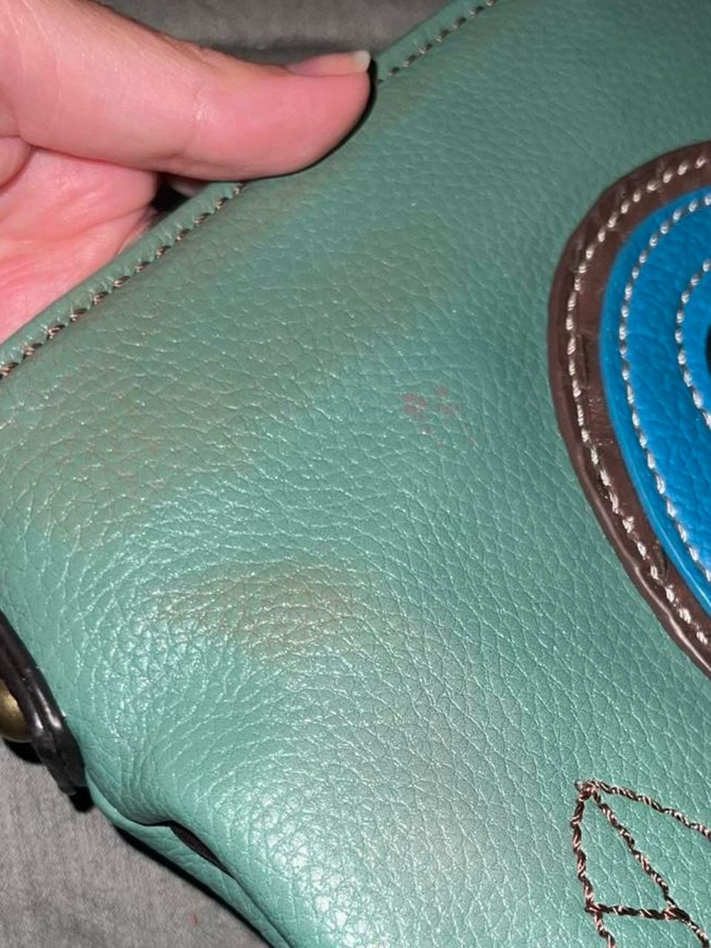 Chala Teal Crossbody with Blue Bird Appliqué - Picture 7 of 7